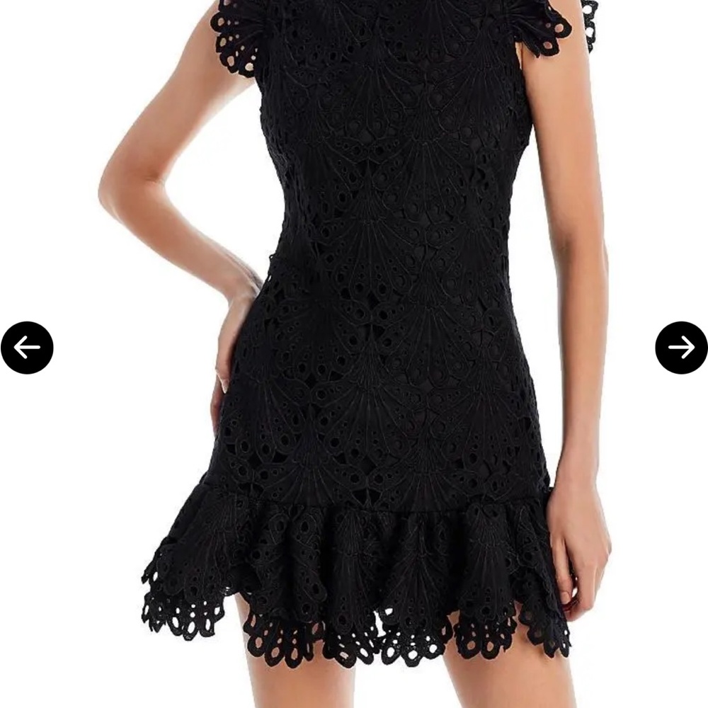 Aqua Lace Mock Neck Mini Dress